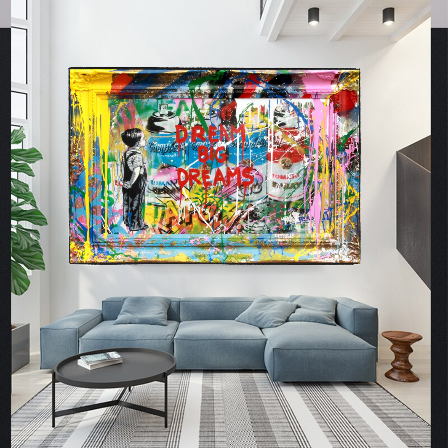 ChandeliersDecor.com-Banksy Wall Poster-Dream Big Dreams Banksy Art - Inspirational Graffiti Gift