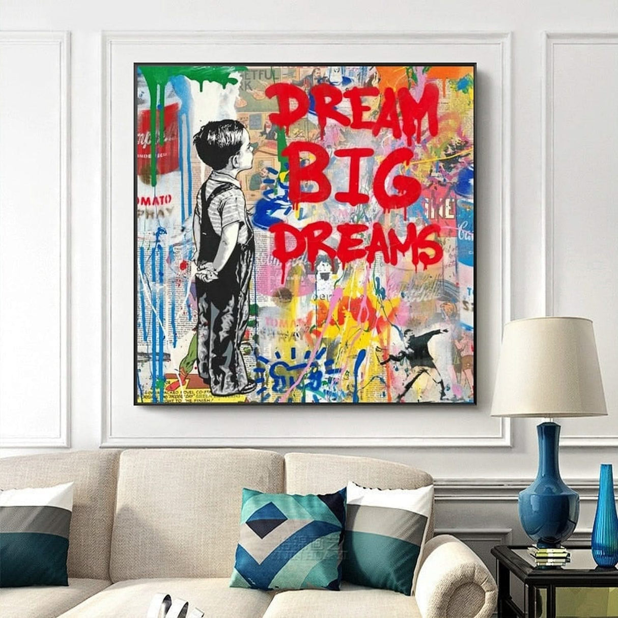 Dream Big Dreams Canvas Wall Art - Famous Banksy Art-ChandeliersDecor.com
