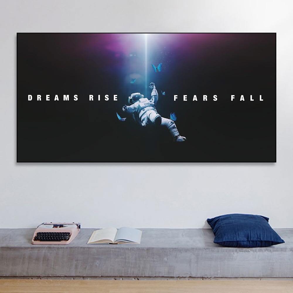 Dreams Rise Fears Fall: Astronaut Poster-ChandeliersDecor.com