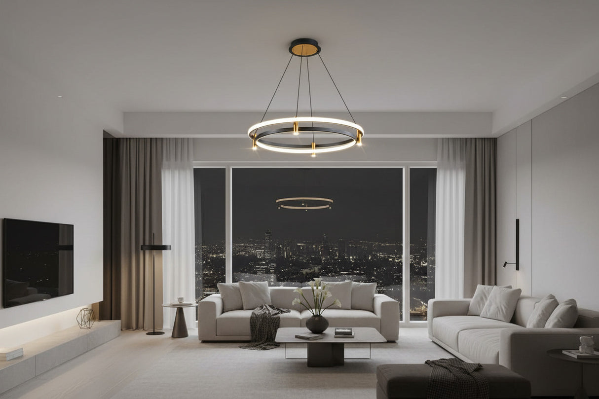 Dual Ring LED Chandelier: Exquisite Lighting Fixture-ChandeliersDecor.com