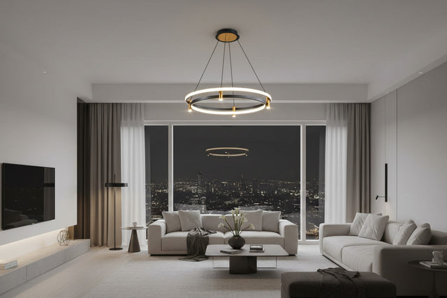 Dual Ring LED Chandelier: Exquisite Lighting Fixture-ChandeliersDecor.com