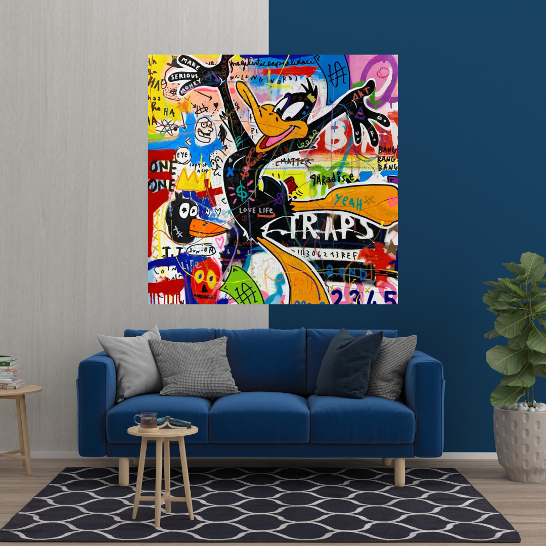 ChandeliersDecor.com-Wall Posters-Duffy Duck Graffiti Canvas Wall Art