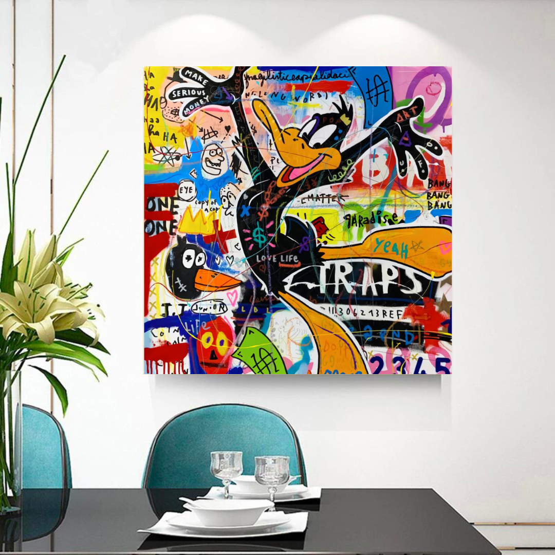 ChandeliersDecor.com-Wall Posters-Duffy Duck Graffiti Canvas Wall Art