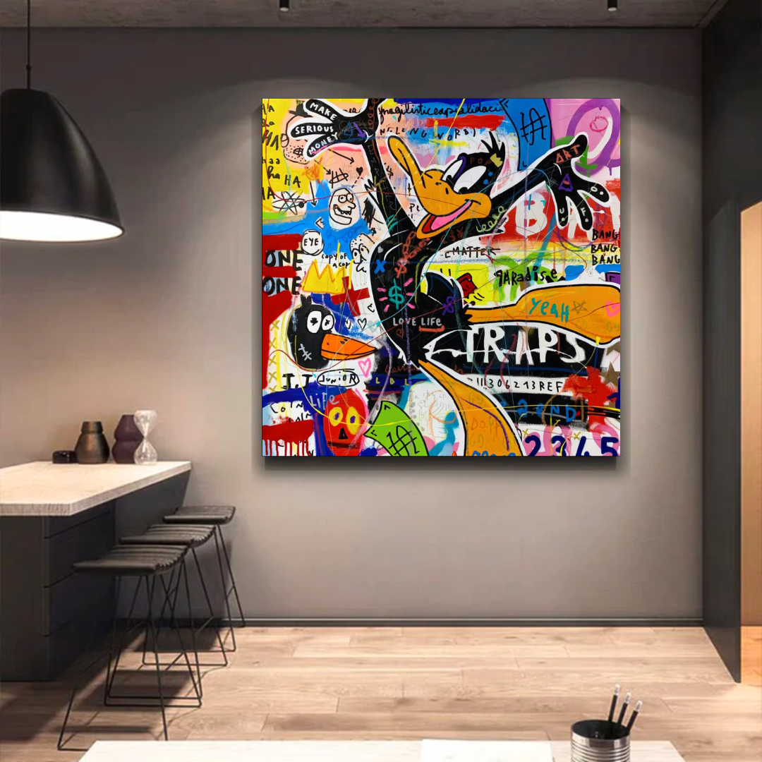 ChandeliersDecor.com-Wall Posters-Duffy Duck Graffiti Canvas Wall Art