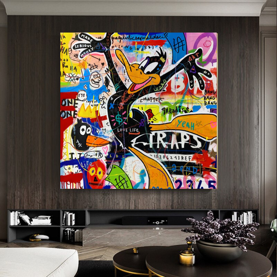 ChandeliersDecor.com-Wall Posters-Duffy Duck Graffiti Canvas Wall Art