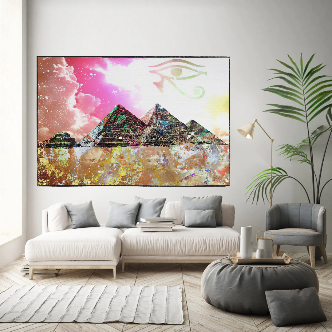 ChandeliersDecor.com-Wall Posters-Egyptian Pyramids Canvas Wall Art - Authentic Decor