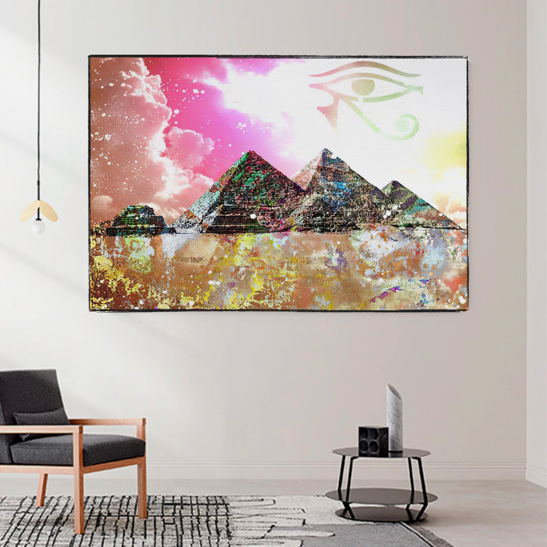ChandeliersDecor.com-Wall Posters-Egyptian Pyramids Canvas Wall Art - Authentic Decor