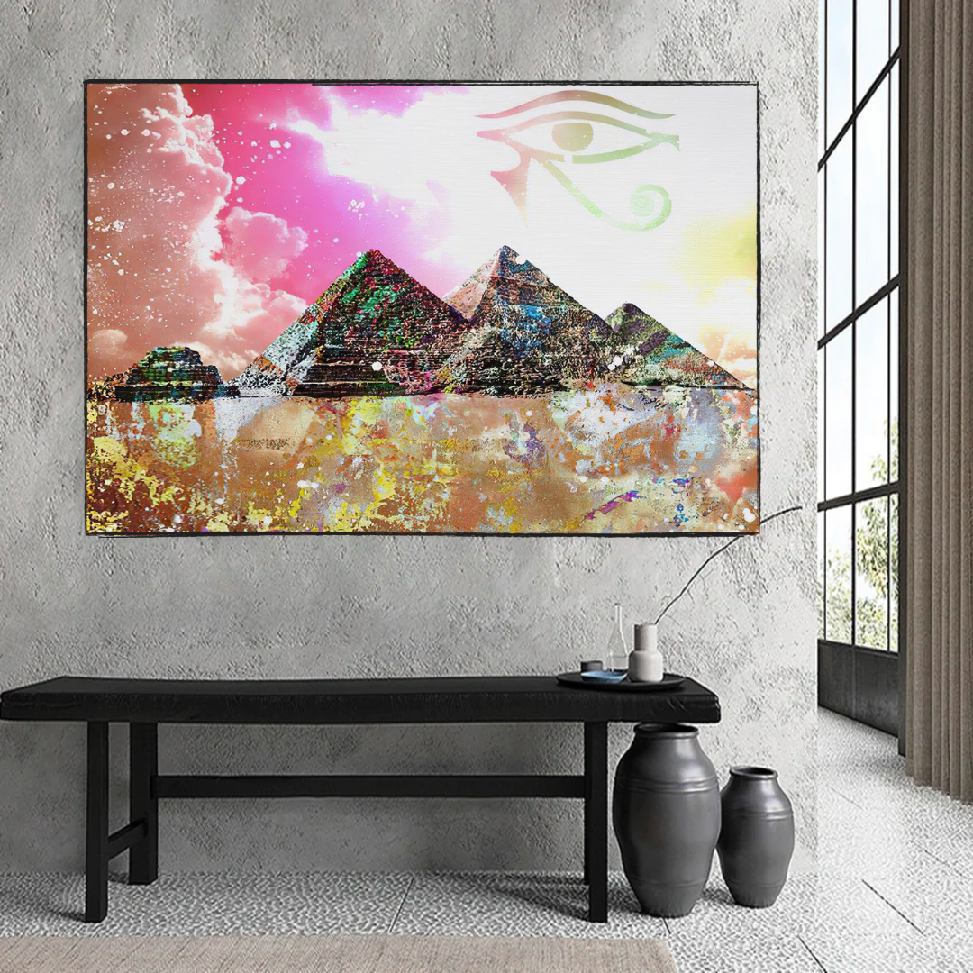 ChandeliersDecor.com-Wall Posters-Egyptian Pyramids Canvas Wall Art - Authentic Decor