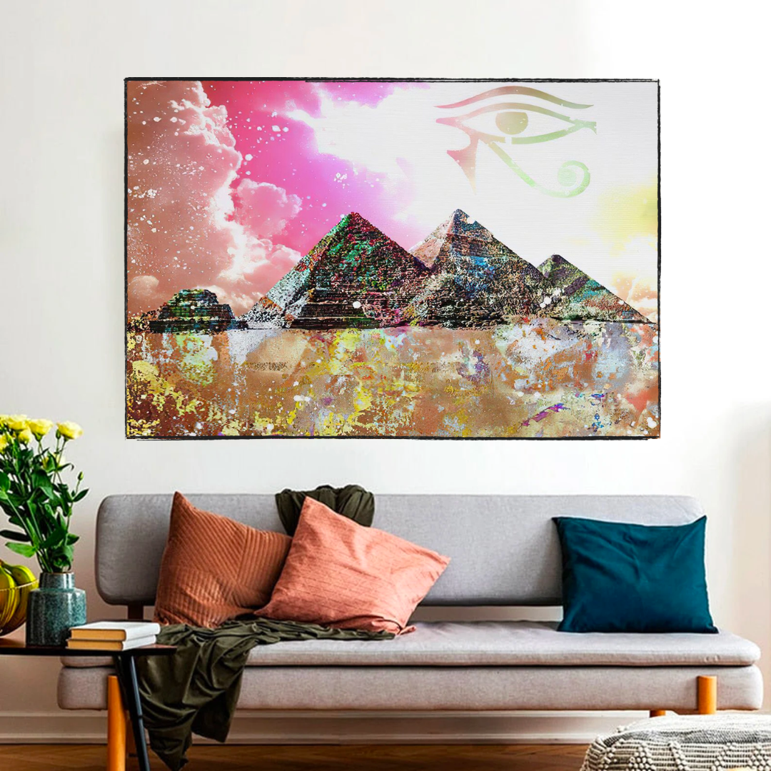 ChandeliersDecor.com-Wall Posters-Egyptian Pyramids Canvas Wall Art - Authentic Decor