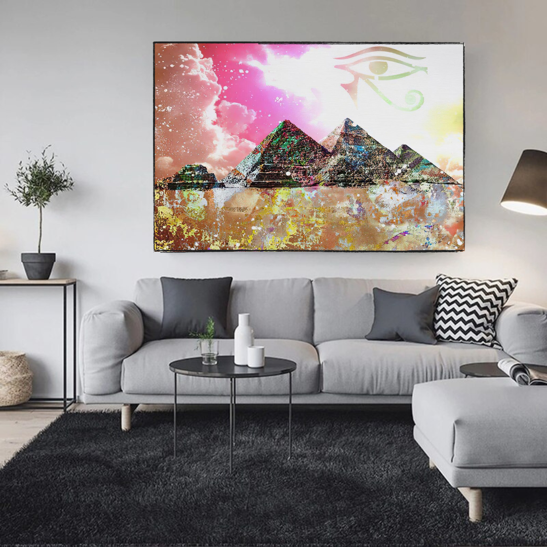 ChandeliersDecor.com-Wall Posters-Egyptian Pyramids Canvas Wall Art - Authentic Decor