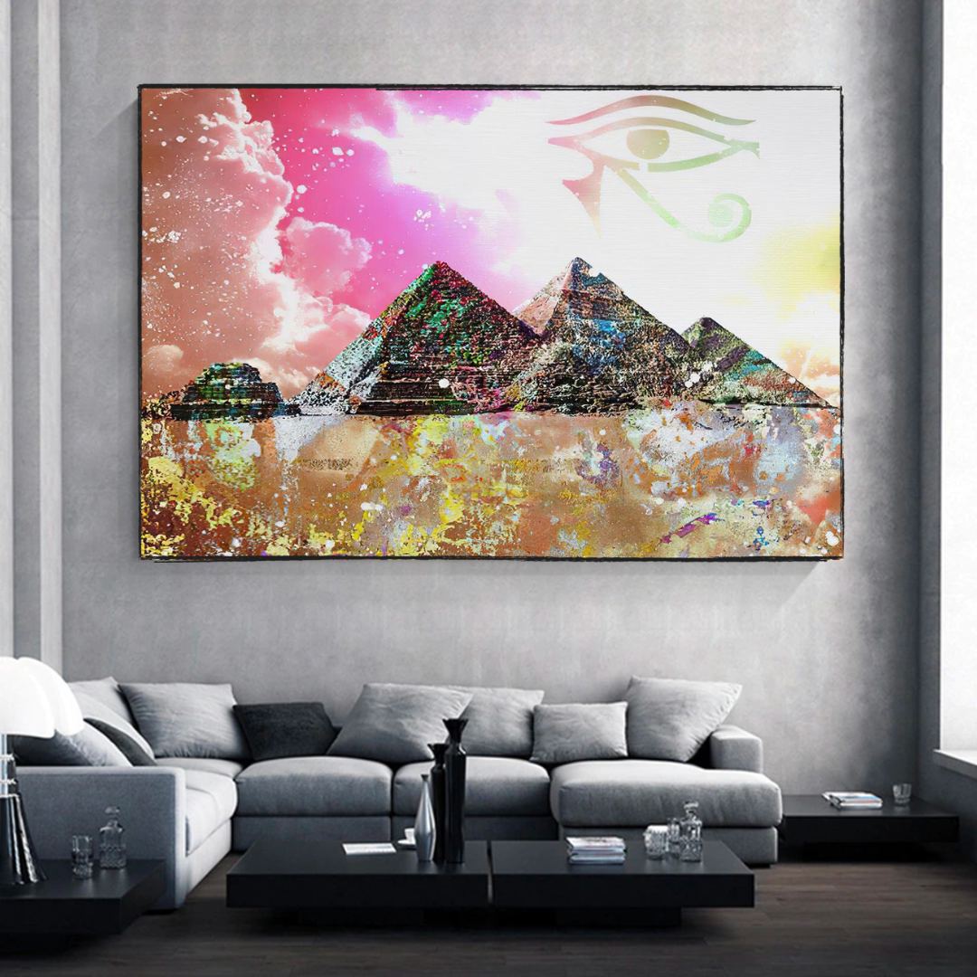 ChandeliersDecor.com-Wall Posters-Egyptian Pyramids Canvas Wall Art - Authentic Decor