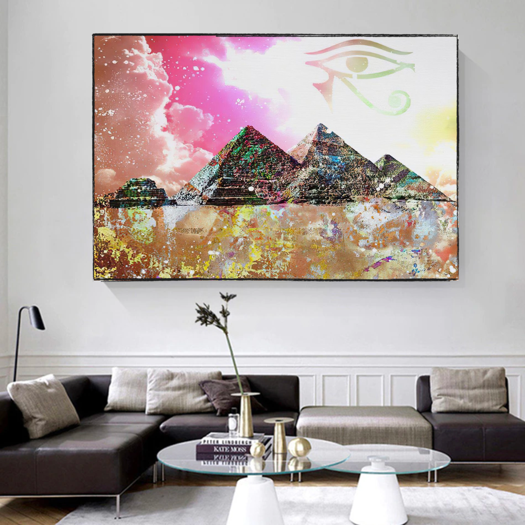 ChandeliersDecor.com-Wall Posters-Egyptian Pyramids Canvas Wall Art - Authentic Decor
