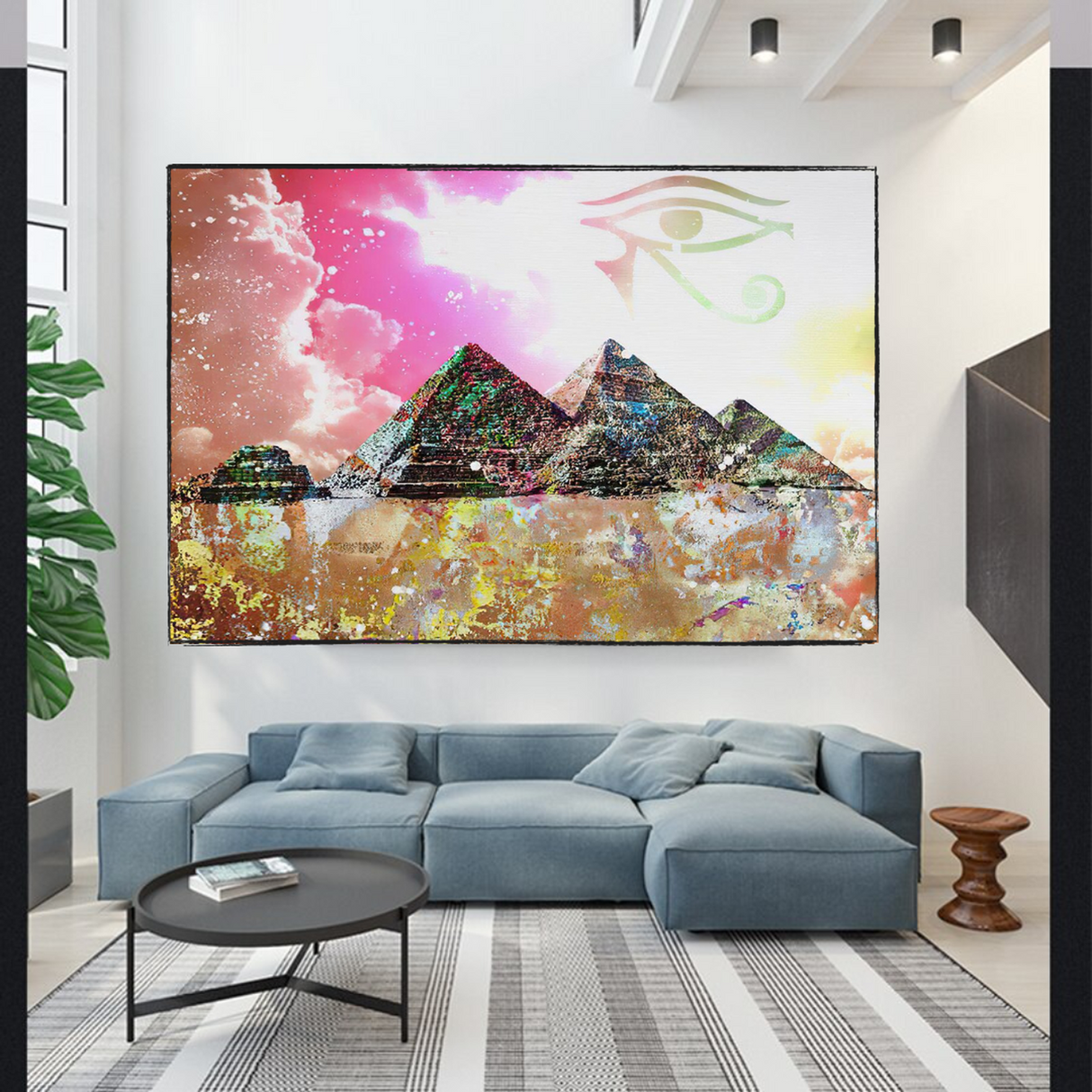 ChandeliersDecor.com-Wall Posters-Egyptian Pyramids Canvas Wall Art - Authentic Decor