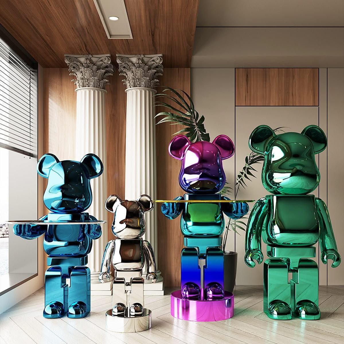 ChandeliersDecor.com-Bearbrick Statues-Electroplating Multicolour Bearbrick Statue Large