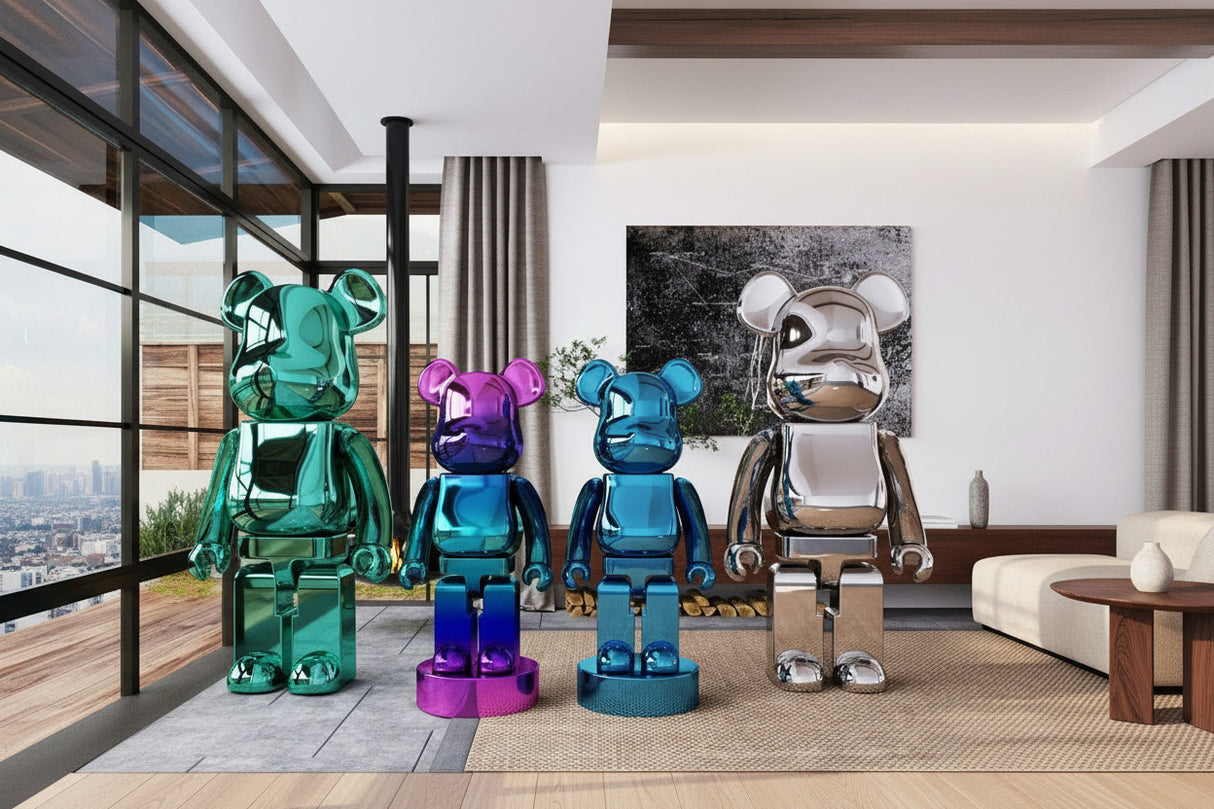 ChandeliersDecor.com-Bearbrick Statues-Electroplating Multicolour Bearbrick Statue Large