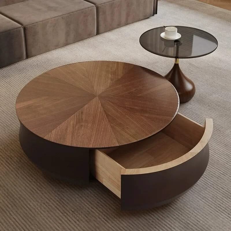 Elegant Sold Wood Corner Coffee Table with Storage-ChandeliersDecor.com