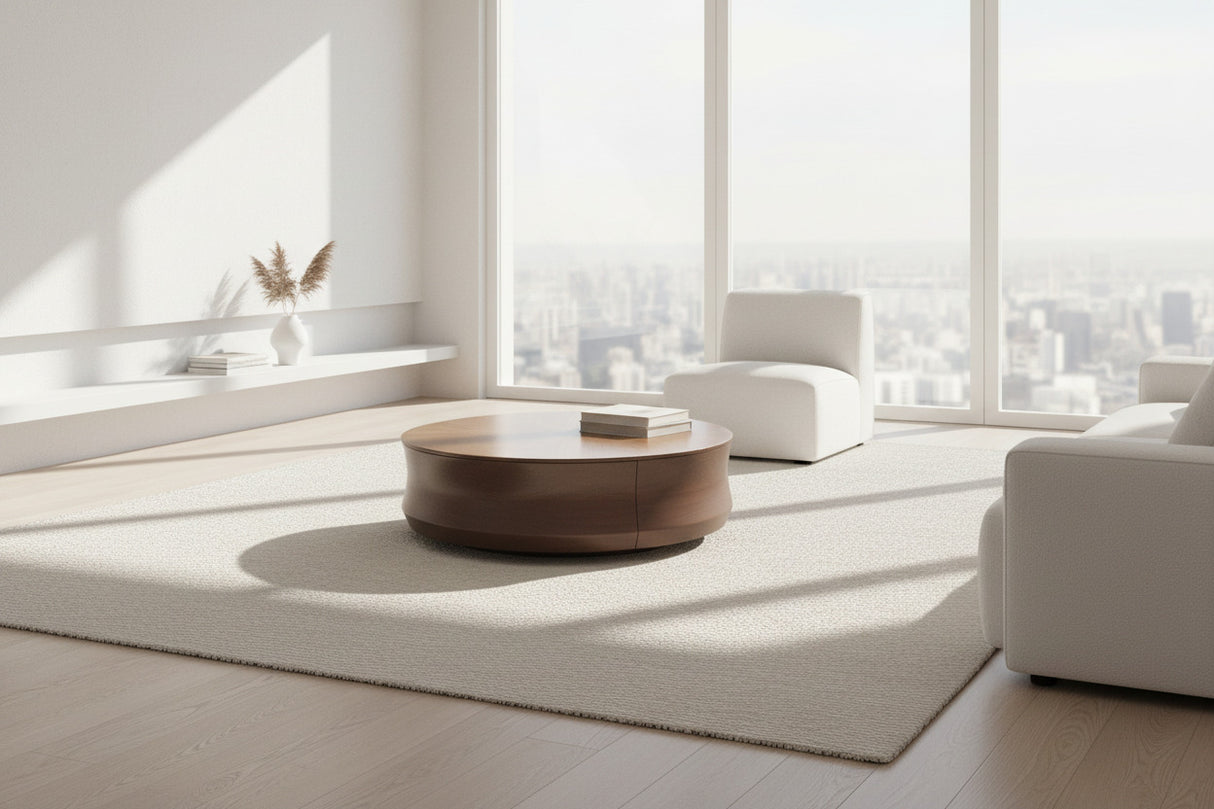 Elegant Sold Wood Corner Coffee Table with Storage-ChandeliersDecor.com