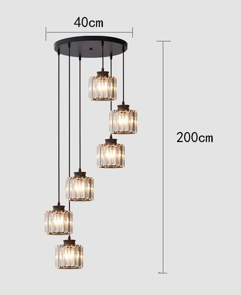 Acrylic Crystal Staircase Chandelier Lighting-ChandeliersDecor.com