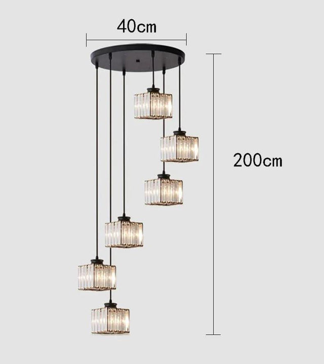 Acrylic Crystal Staircase Chandelier Lighting-ChandeliersDecor.com
