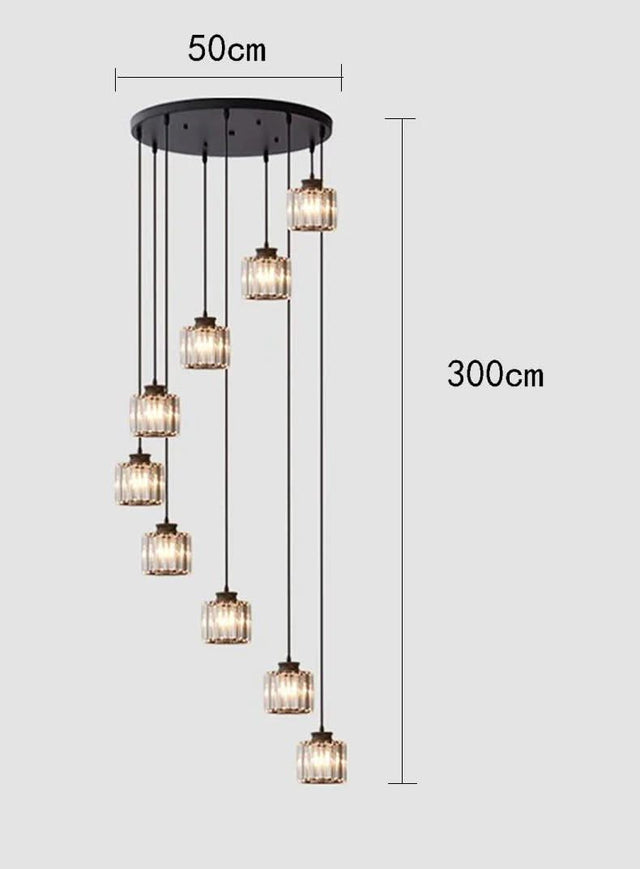 Acrylic Crystal Staircase Chandelier Lighting-ChandeliersDecor.com