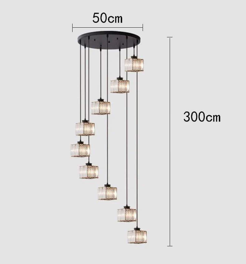 Acrylic Crystal Staircase Chandelier Lighting-ChandeliersDecor.com