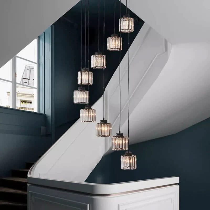 Acrylic Crystal Staircase Chandelier Lighting-ChandeliersDecor.com