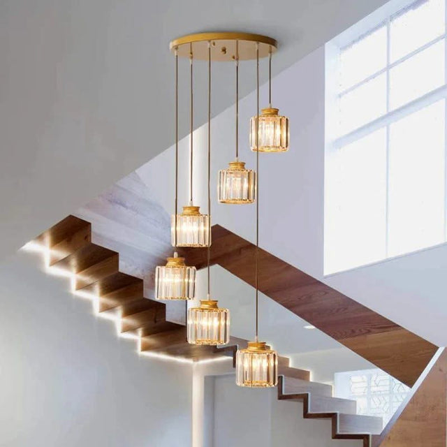 Acrylic Crystal Staircase Chandelier Lighting-ChandeliersDecor.com