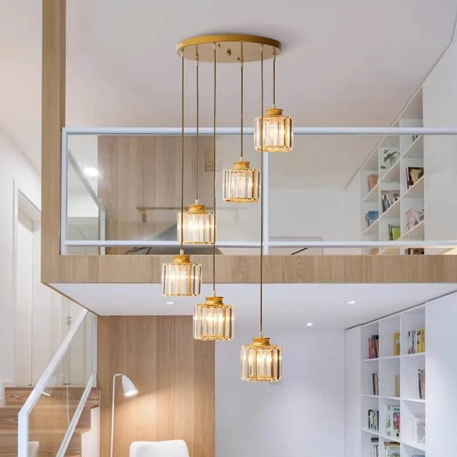 Acrylic Crystal Staircase Chandelier Lighting-ChandeliersDecor.com