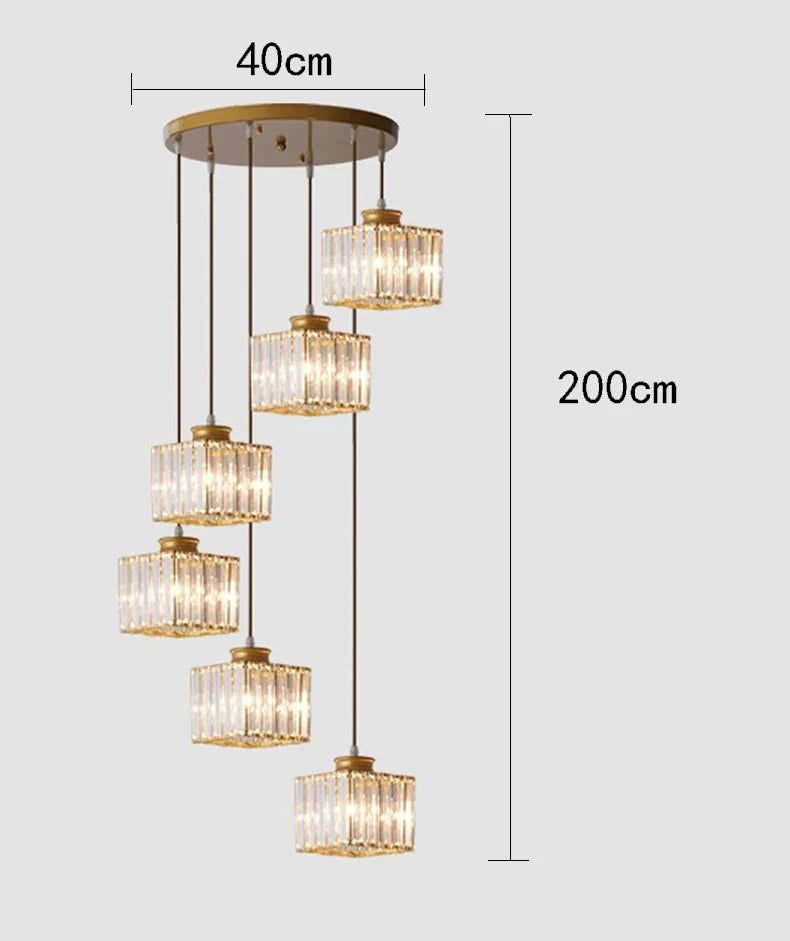 Acrylic Crystal Staircase Chandelier Lighting-ChandeliersDecor.com