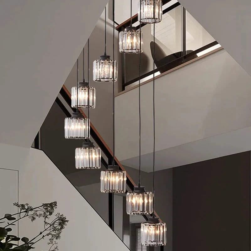 Acrylic Crystal Staircase Chandelier Lighting-ChandeliersDecor.com
