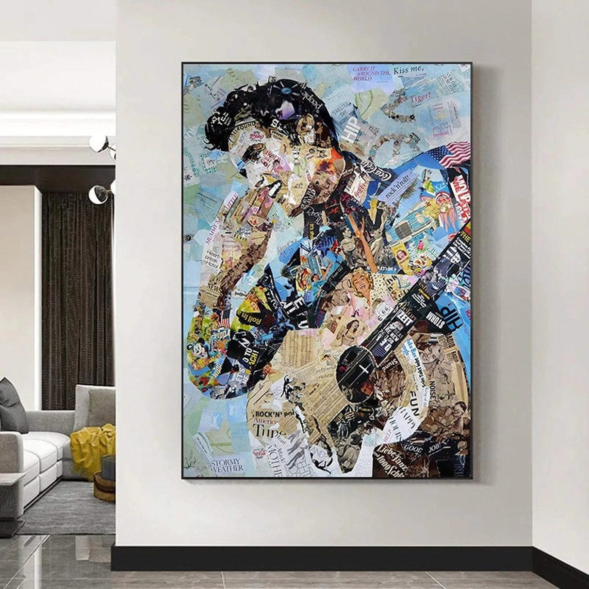 Elvis Presley Singer Portrait Abstract Magazine Wall Art-ChandeliersDecor.com