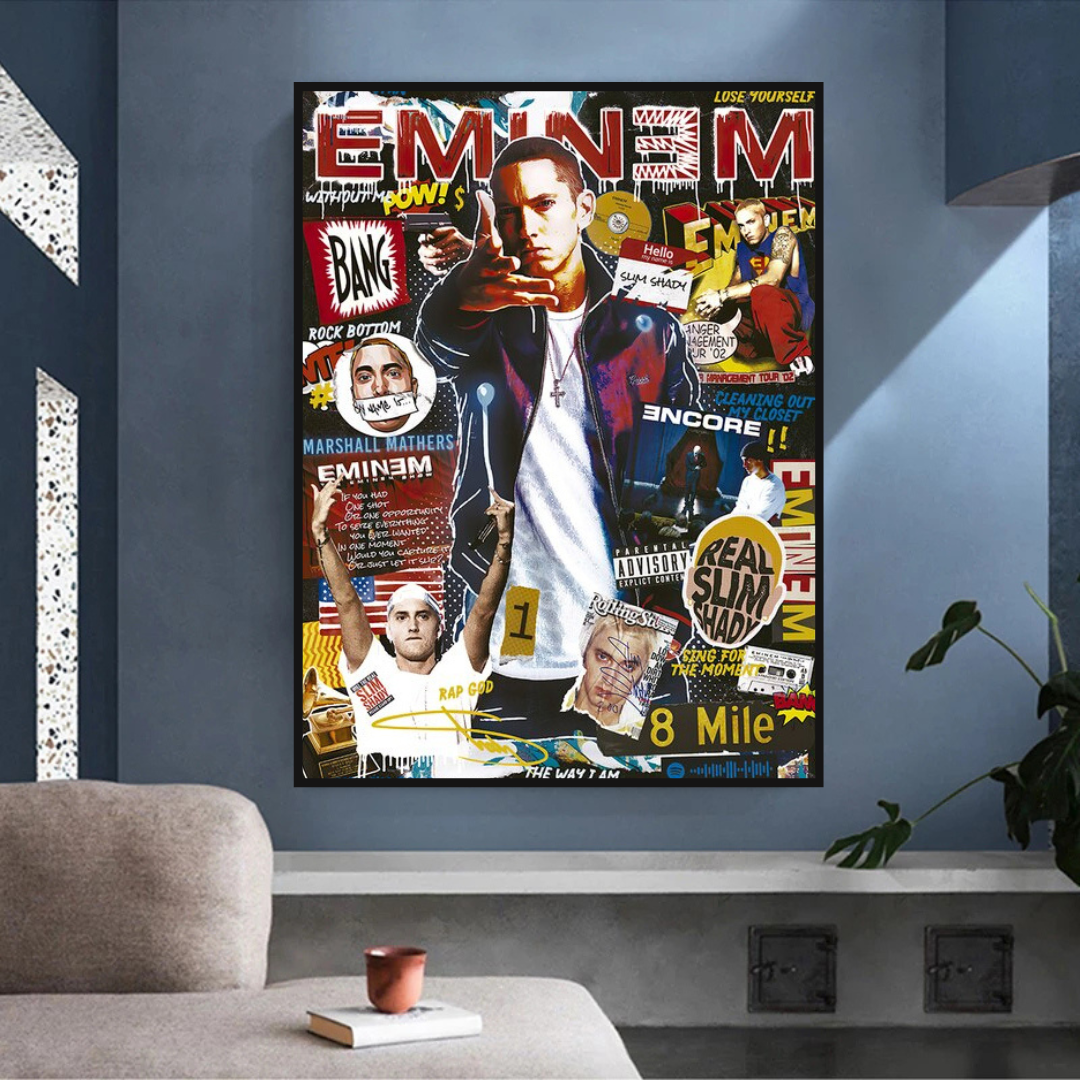 Eminem Singer Canvas Wall Hanging Art: Express Yourself-ChandeliersDecor.com