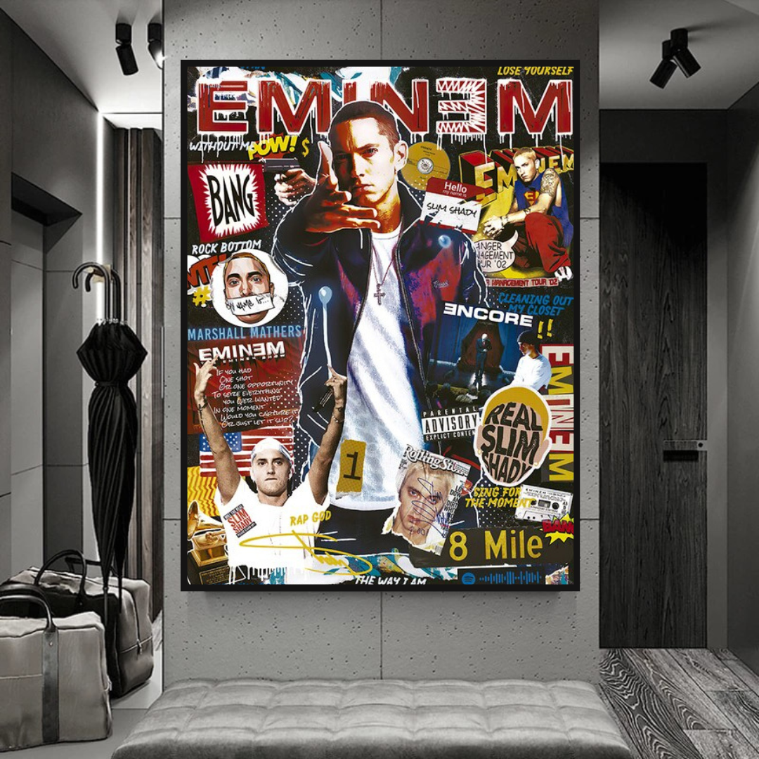 Eminem Singer Canvas Wall Hanging Art: Express Yourself-ChandeliersDecor.com