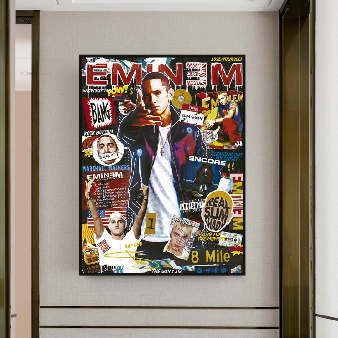 Eminem Singer Canvas Wall Hanging Art: Express Yourself-ChandeliersDecor.com