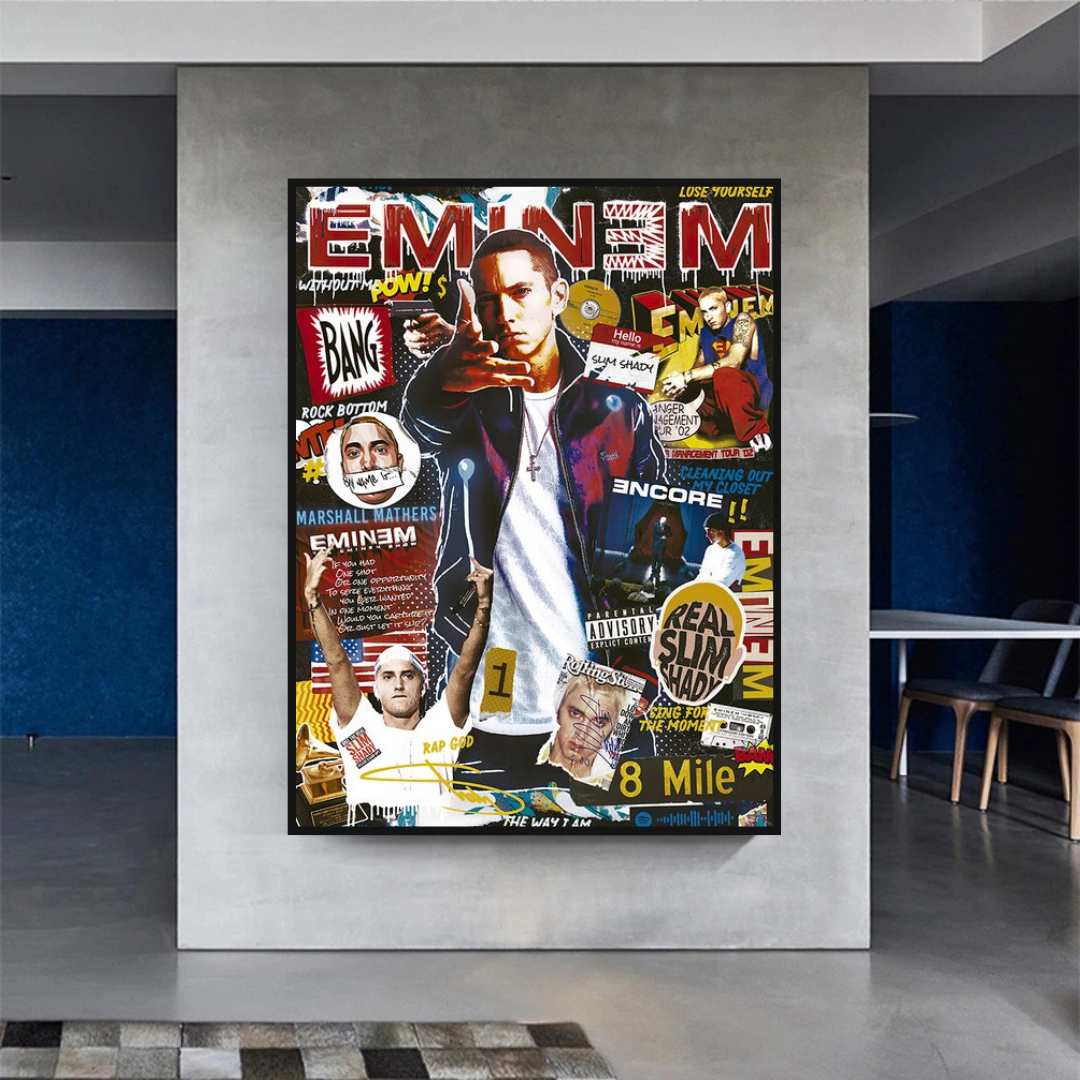 Eminem Singer Canvas Wall Hanging Art: Express Yourself-ChandeliersDecor.com