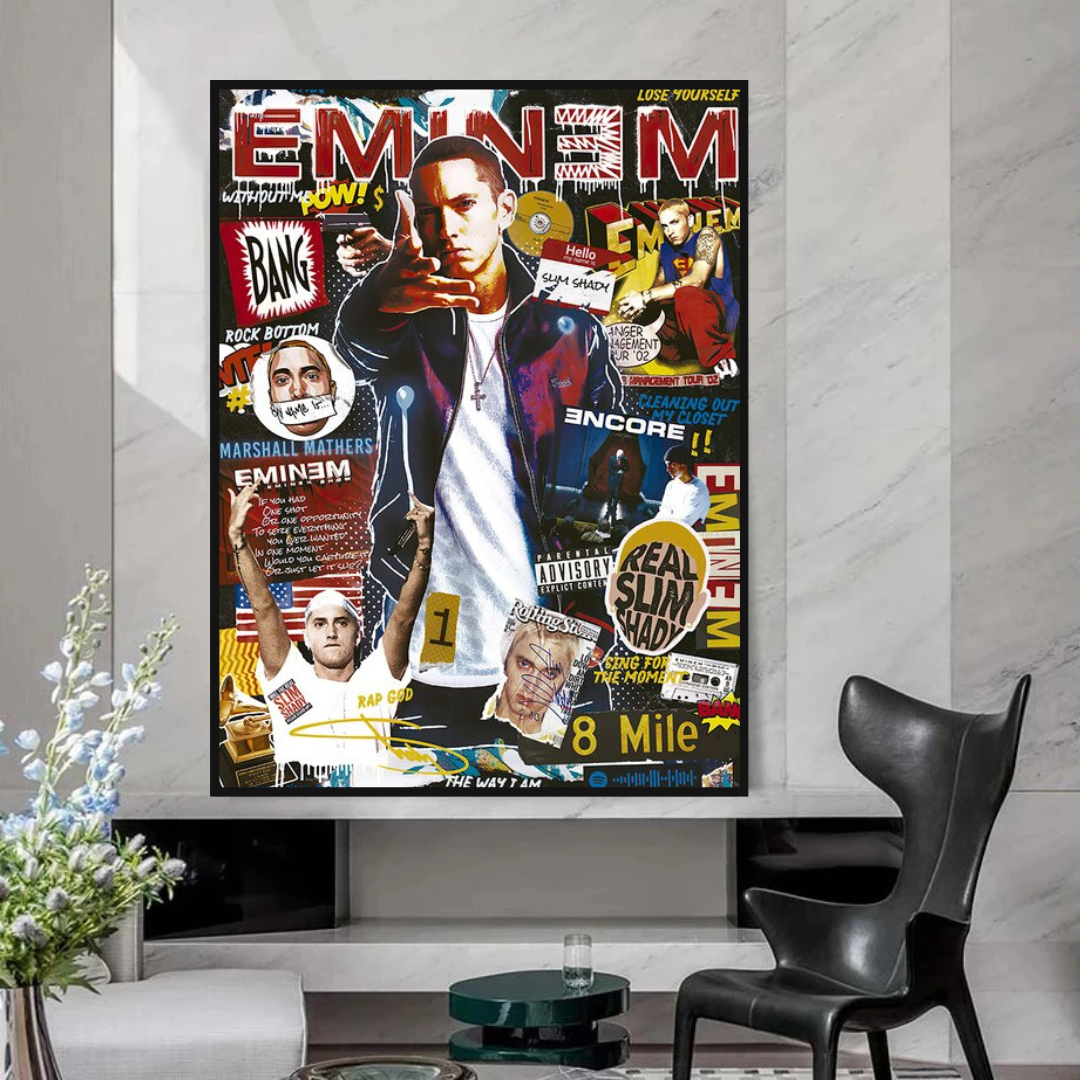 Eminem Singer Canvas Wall Hanging Art: Express Yourself-ChandeliersDecor.com