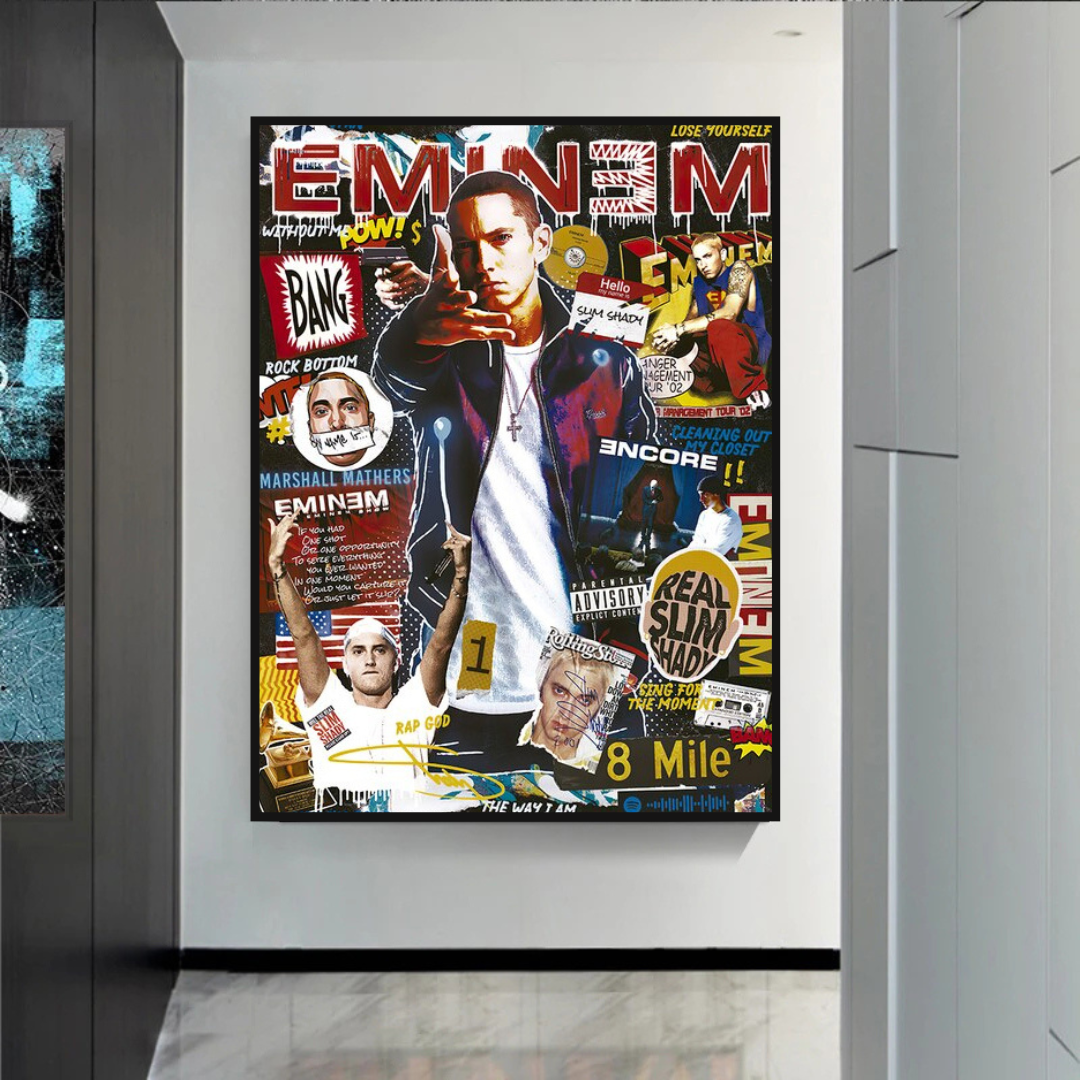 Eminem Singer Canvas Wall Hanging Art: Express Yourself-ChandeliersDecor.com