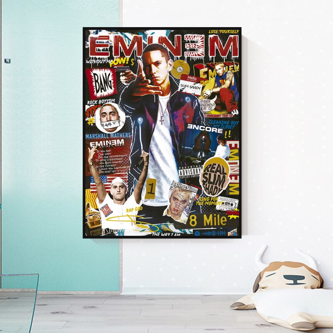 Eminem Singer Canvas Wall Hanging Art: Express Yourself-ChandeliersDecor.com