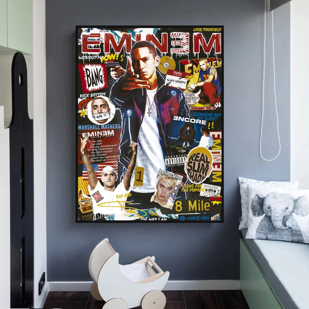 Eminem Singer Canvas Wall Hanging Art: Express Yourself-ChandeliersDecor.com
