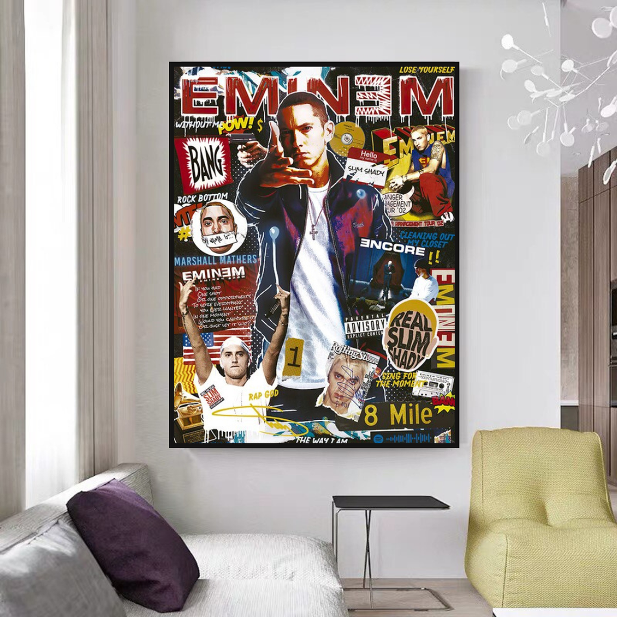 Eminem Singer Canvas Wall Hanging Art: Express Yourself-ChandeliersDecor.com