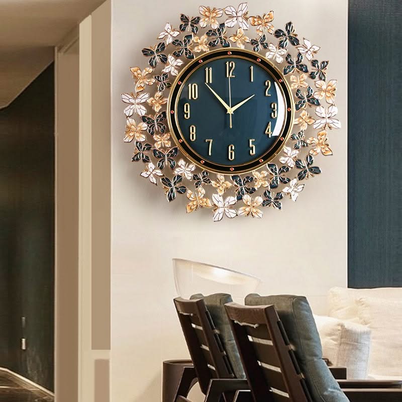 Enamel Butterfly Wall Clock-ChandeliersDecor.com