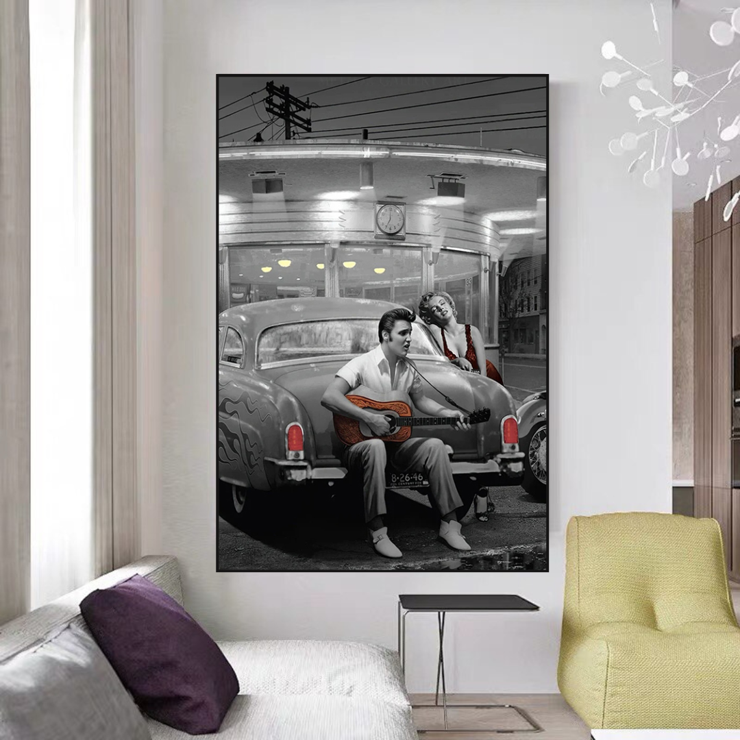 Enjoying the Ride: Elvis and Marilyn Poster-ChandeliersDecor.com
