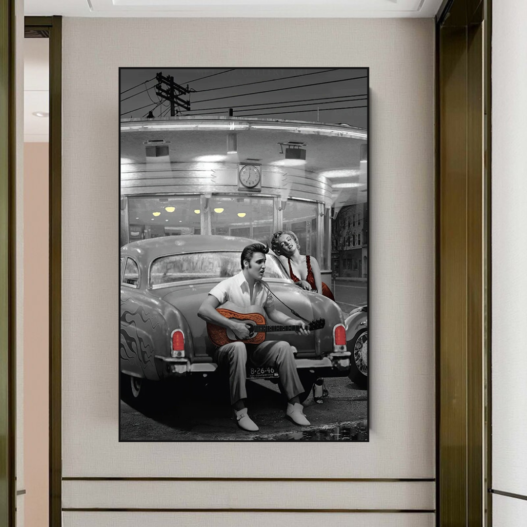 Enjoying the Ride: Elvis and Marilyn Poster-ChandeliersDecor.com