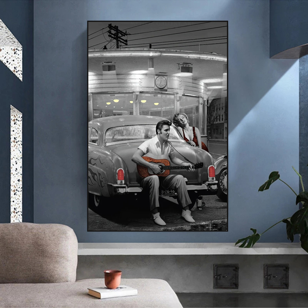 Enjoying the Ride: Elvis and Marilyn Poster-ChandeliersDecor.com