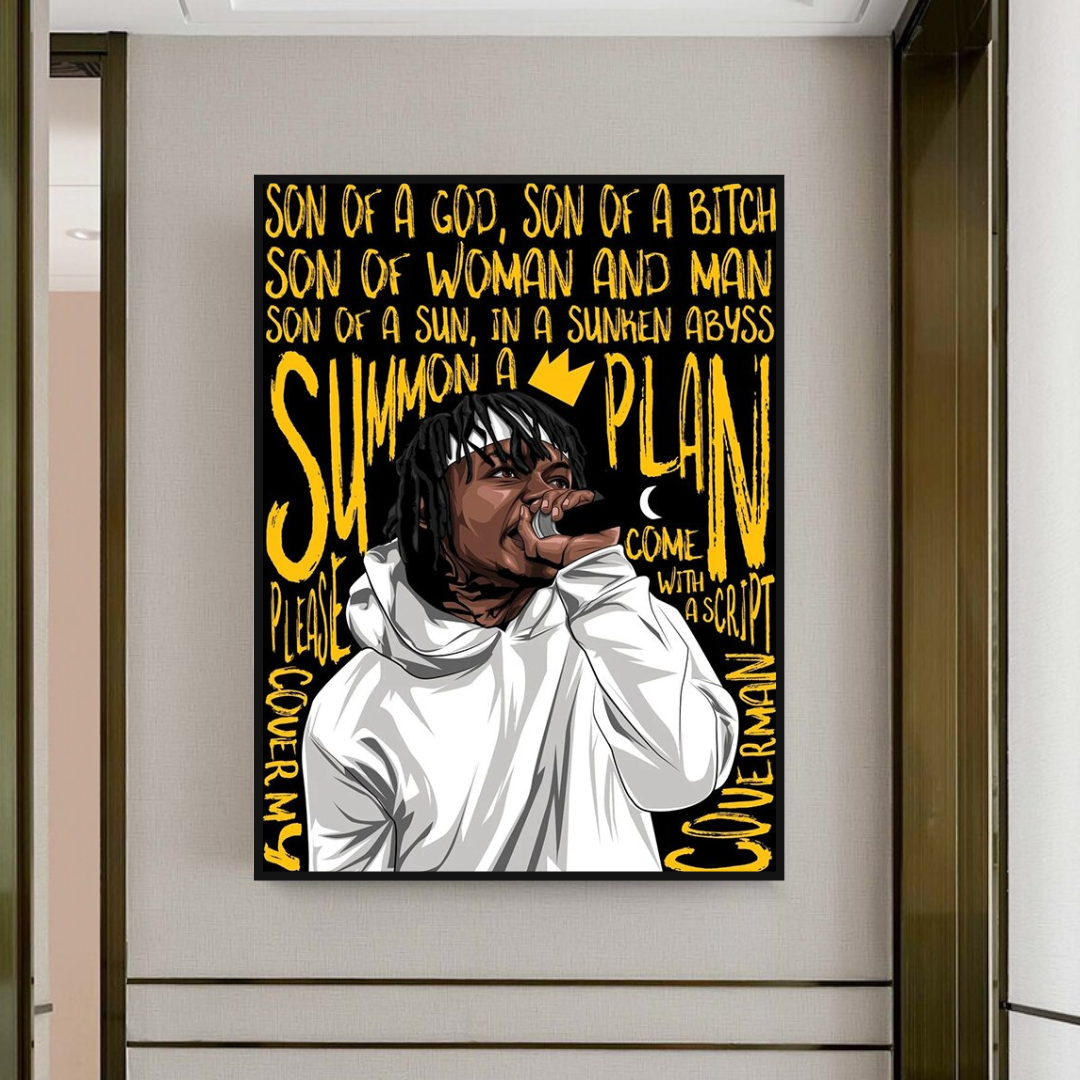 Famous Artist Rappers ART: Jid J.I.D Rapper Canvas Wall Art-ChandeliersDecor.com