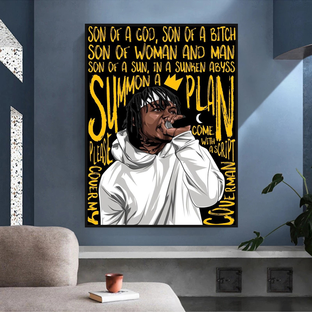 ChandeliersDecor.com-Wall Posters-Famous Artist Rappers ART: Jid J.I.D Rapper Canvas Wall Art