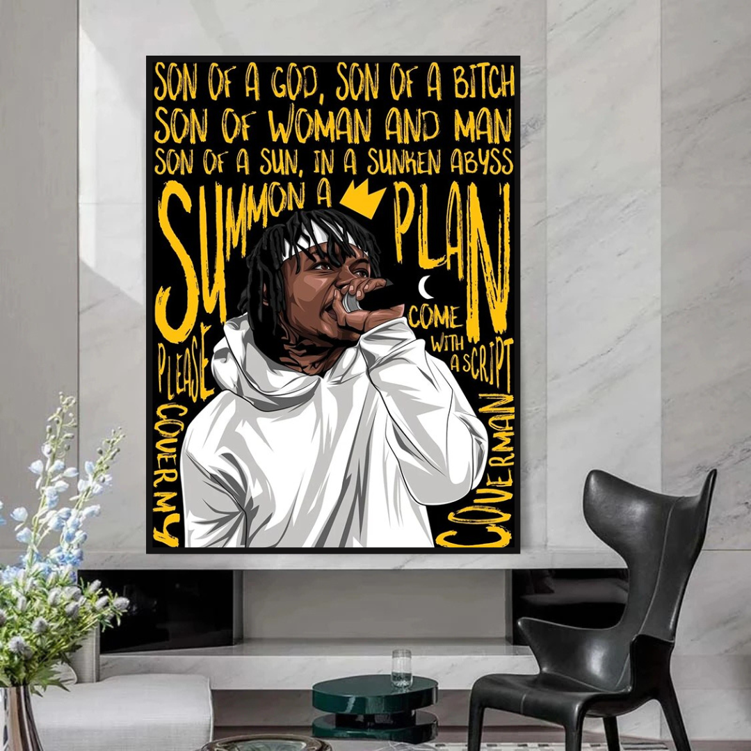 ChandeliersDecor.com-Wall Posters-Famous Artist Rappers ART: Jid J.I.D Rapper Canvas Wall Art