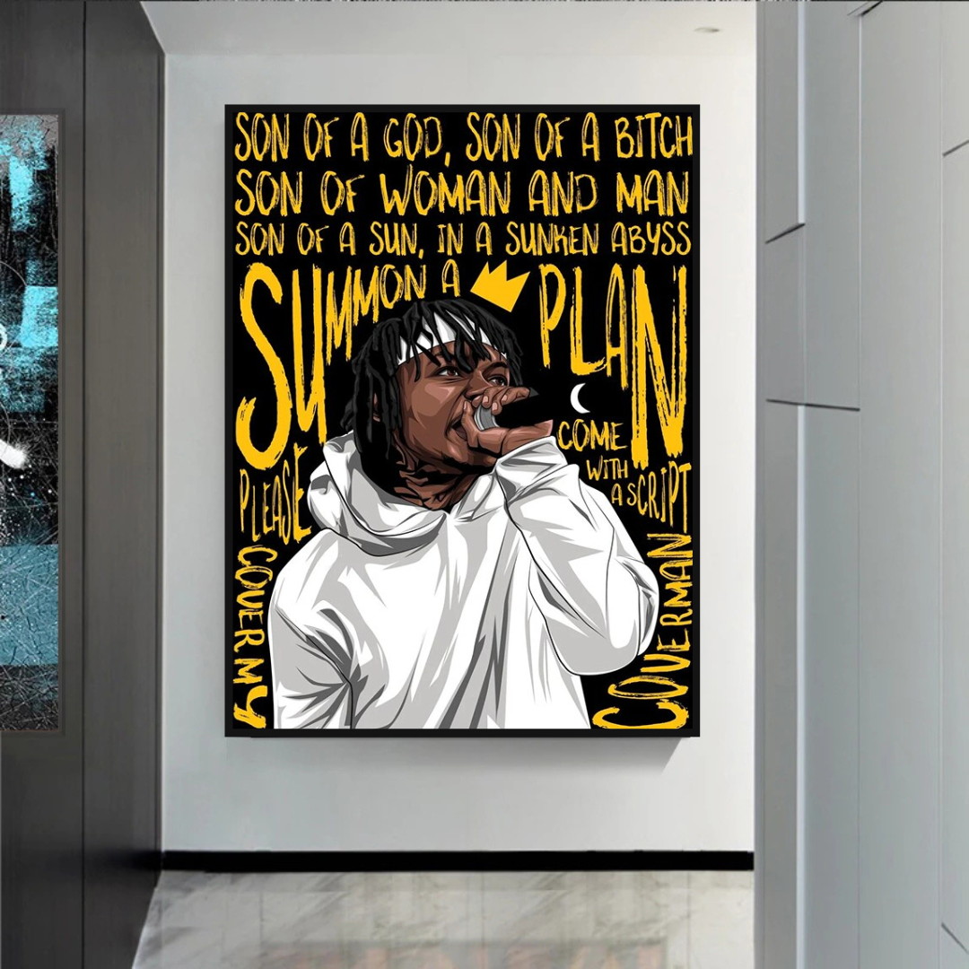 Famous Artist Rappers ART: Jid J.I.D Rapper Canvas Wall Art-ChandeliersDecor.com