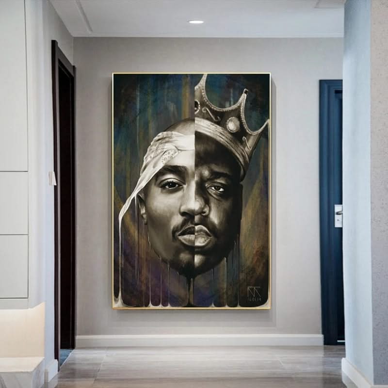 Famous Rapper Singer Portrait of Tupac Canvas Wall Art-ChandeliersDecor.com