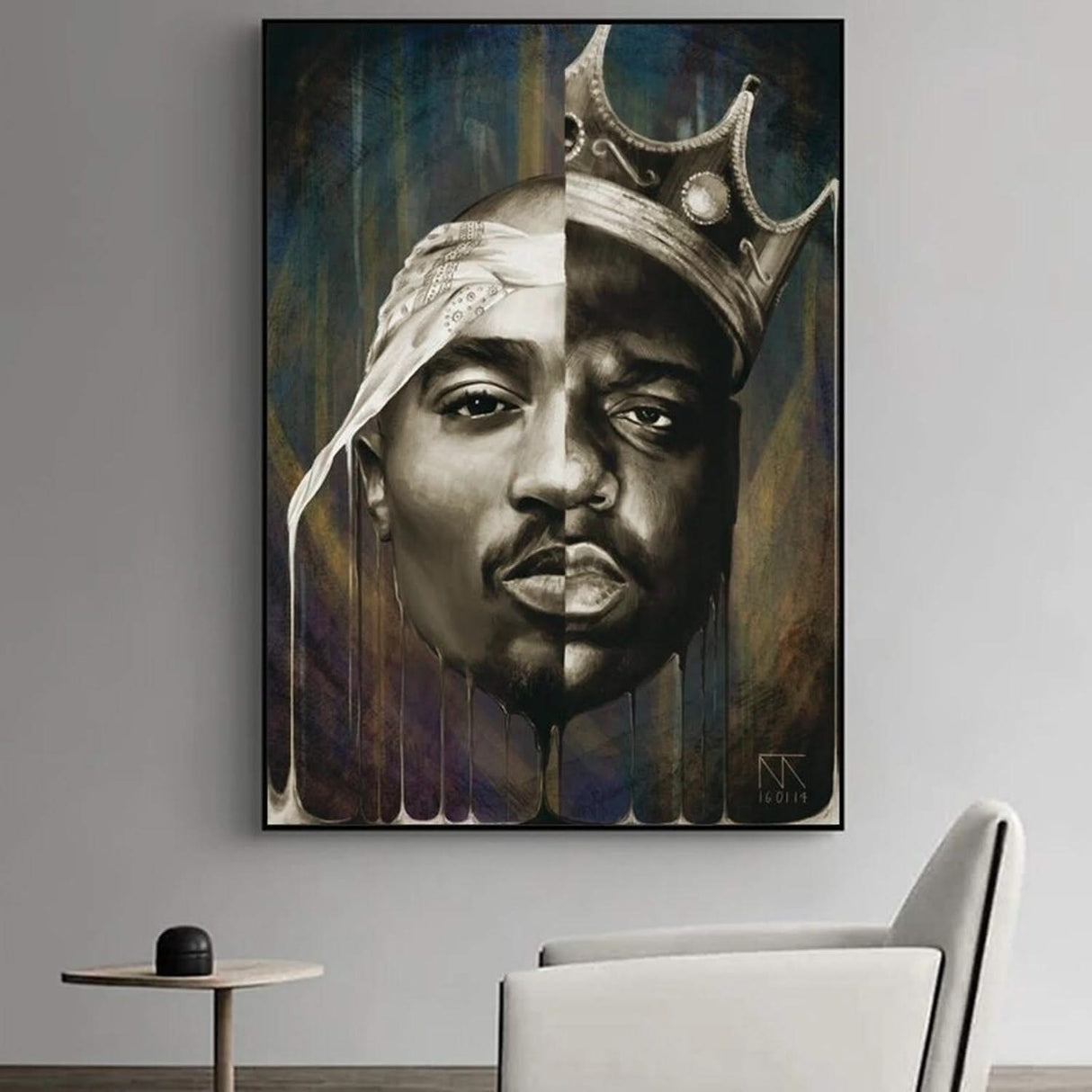Famous Rapper Singer Portrait of Tupac Canvas Wall Art-ChandeliersDecor.com